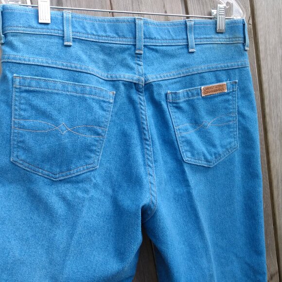 Vintage Jeans 34x27 Blue Denim Made in U.S.A. 70s 80s "Comfort Action Sports" - Picture 9 of 9